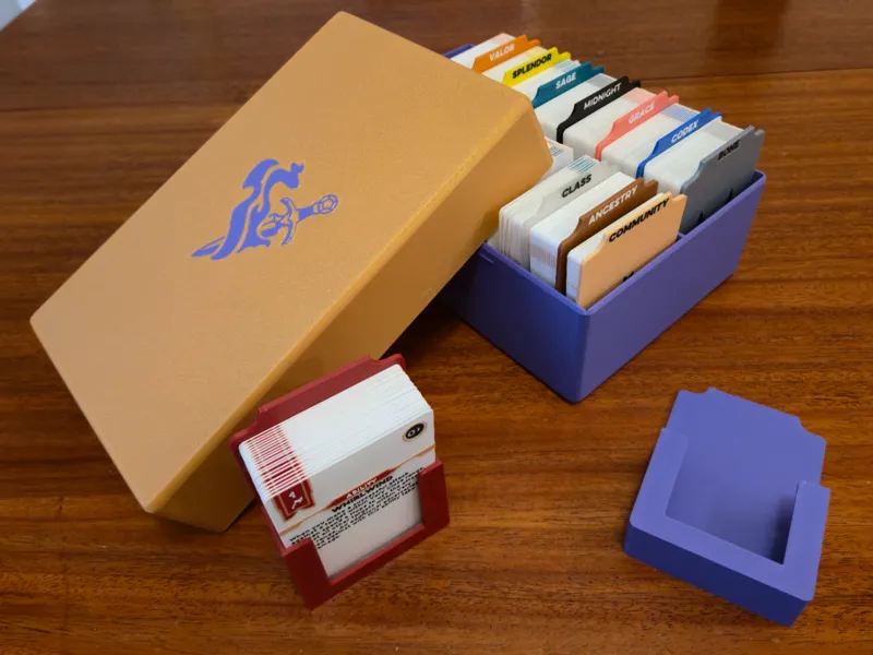 Daggerheart Box Organizer for 3D Printed Cards