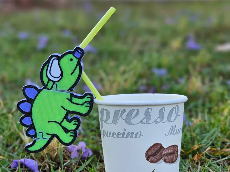 Flexi Dino Straw Buddy – Party Sipper Toy
