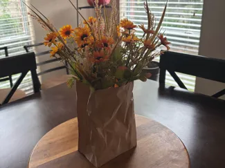 crumpled bag vase