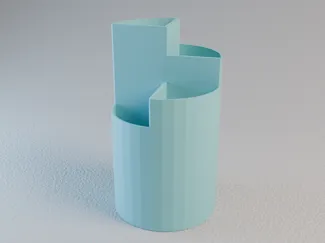 四分格储物筒笔筒Quarter Grid Storage Tube or Pen Holder