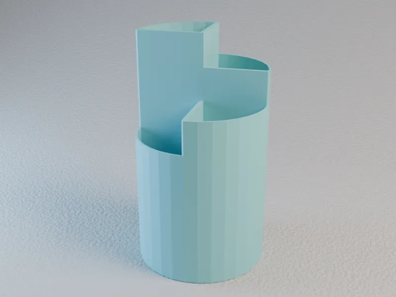 四分格储物筒笔筒Quarter Grid Storage Tube or Pen Holder