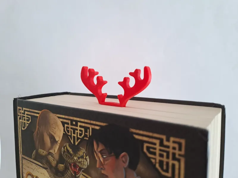 Lesezeichen Weihnachten Elch, Rentier - Geweih 