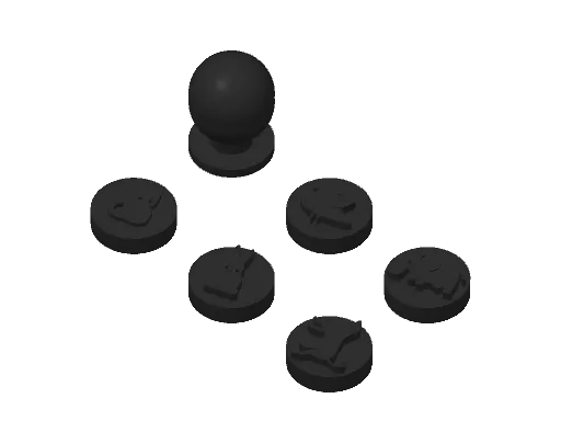 Playdough animal stamps with twist lock connector
