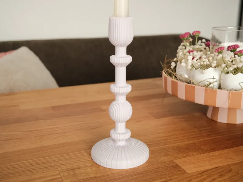 moderner skulpturaler Kerzenhalter 21cm 65g