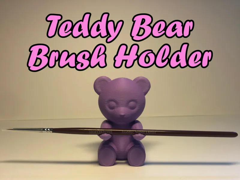 Teddy Bear Brush & Pencil Holder