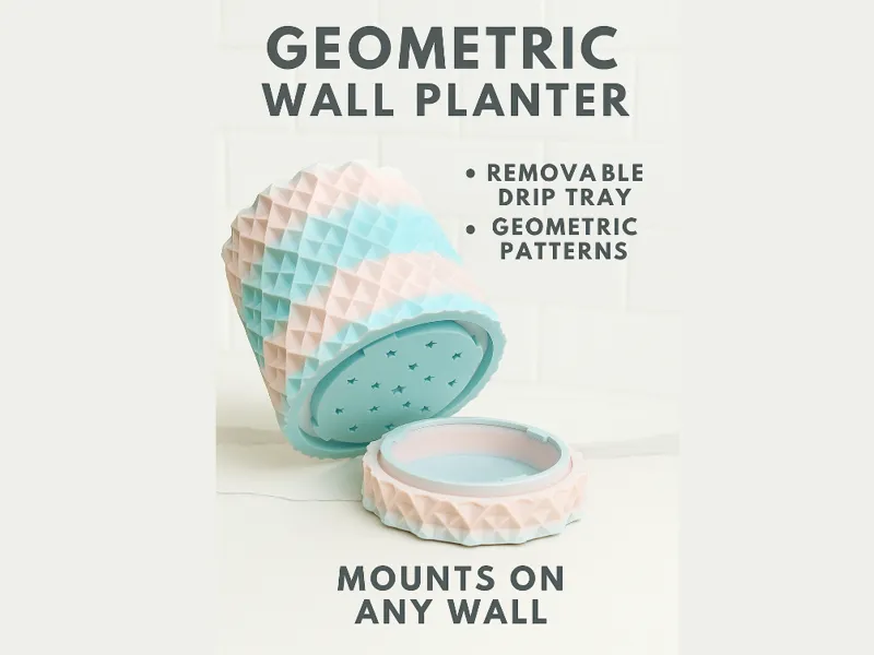 Geometric Wall Planter with Removable Drip Tray