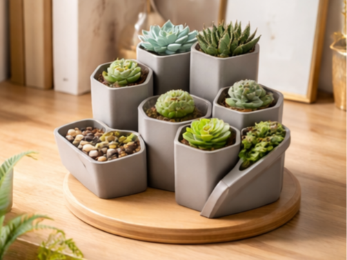 Modular Desk Planter – Hexagonal desktop planter