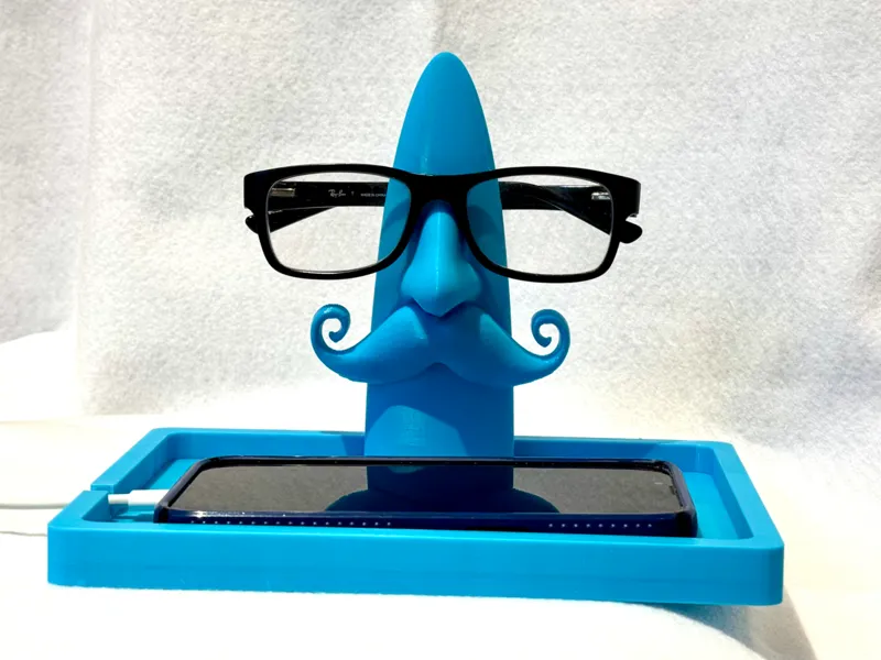 Handlebar Mustache Glasses Stand & Valet Tray