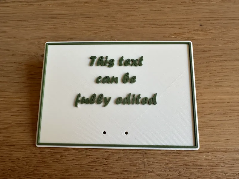 3D Grußkarte mit frei editierbarem Text
