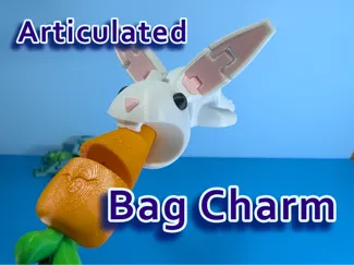 Bunny Biting Carrot  (Bag Charm)