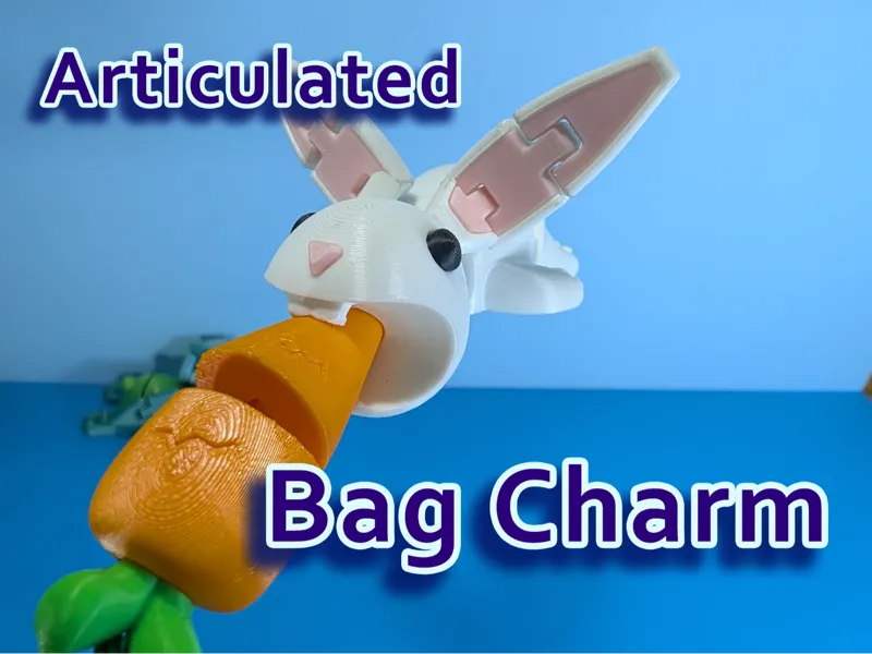 Bunny Biting Carrot  (Bag Charm)