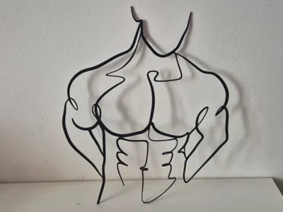 Minimalist Male Torso – Elegant Line Art Sculpture