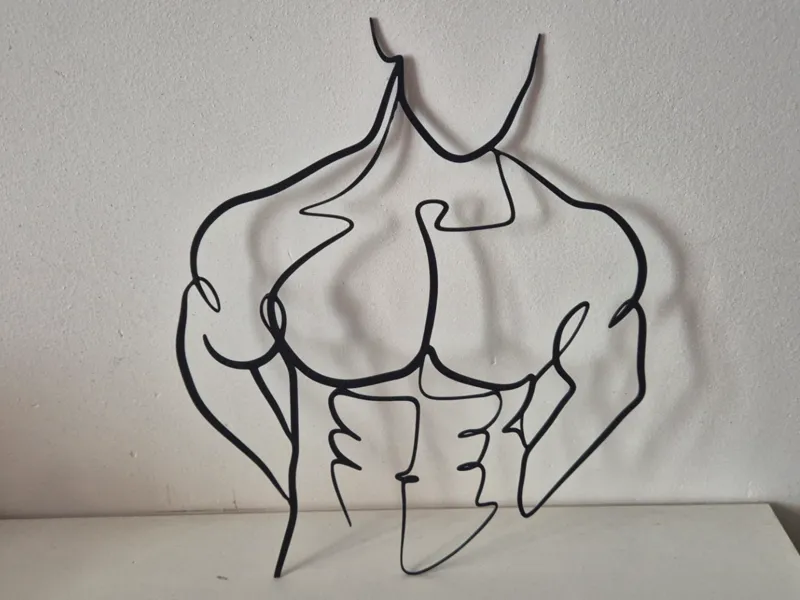Minimalist Male Torso – Elegant Line Art Sculpture