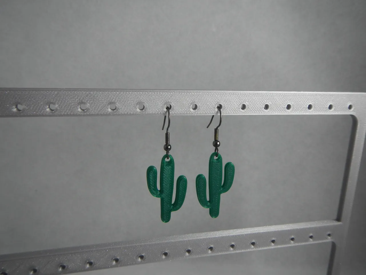 Cactus earrings view 2
