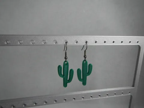 Cactus earrings view 2