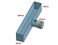 0.16mm layer, 2 walls, 30% infill,  250x60x50mm, dia22mm