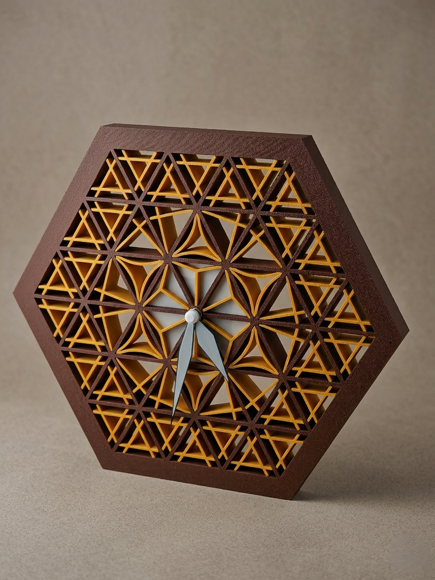 Miniatura 2 do modelo 3D Kumiko Hex Wall Clock