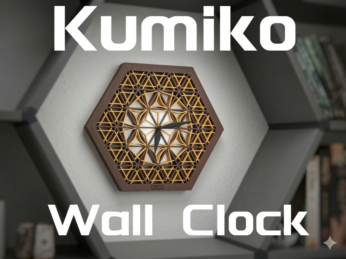 Kumiko Hex Wall Clock