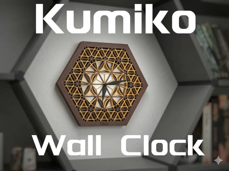 Kumiko Hex Wall Clock