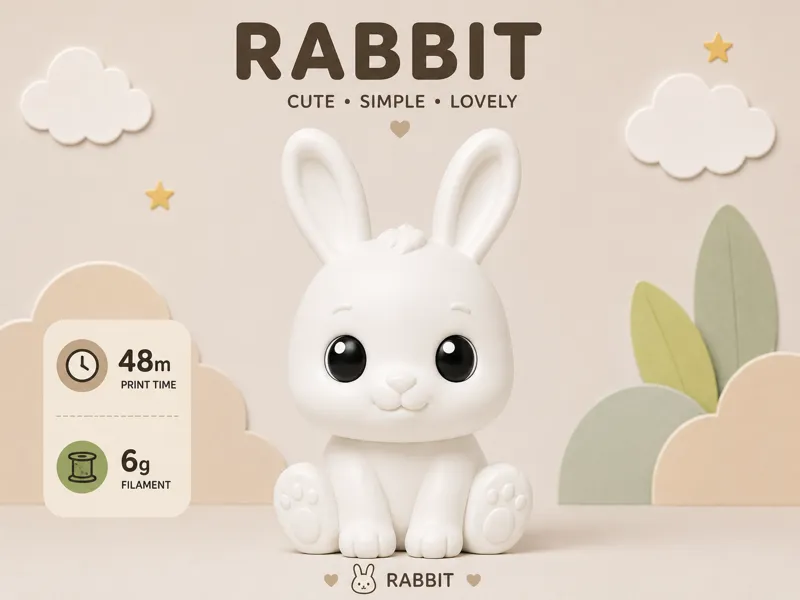 Minimalist and cute animal figurines - rabbit