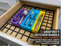 Gridfinity Kitchen Utensils - Knife Spoons Forks