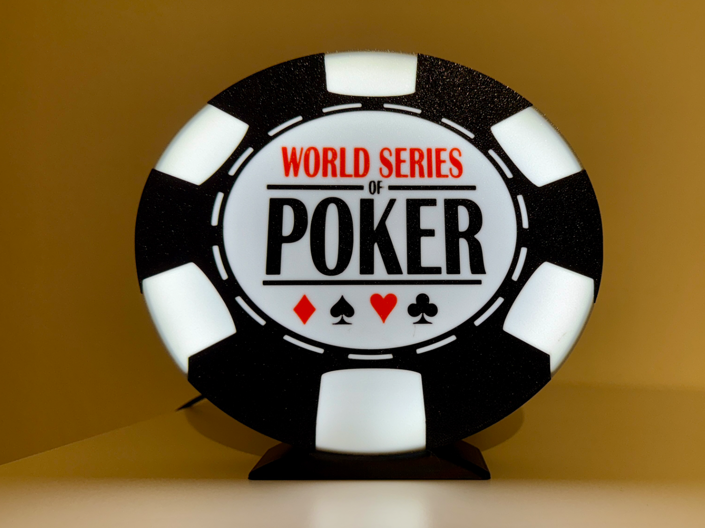 Lightbox WSOP Poker Chip LED beleuchtet mit Stand