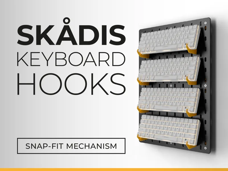 IKEA Skadis Keyboard Hooks - Snap Lock!