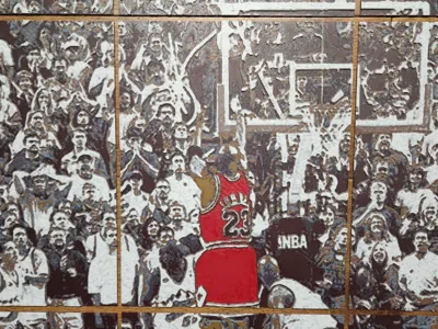 Michael Jordans "Last Shot" 36"x 27" HUGEforge