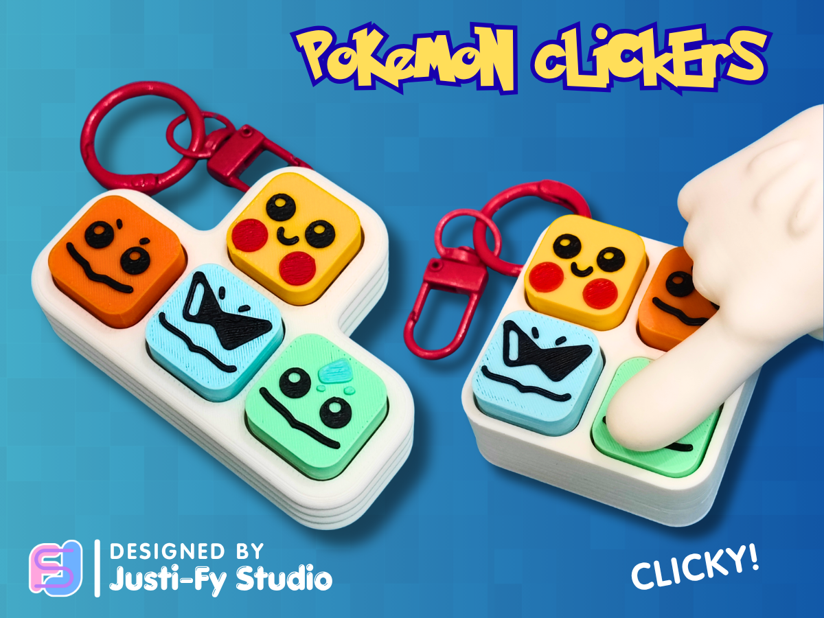 Pokemon Fidget Clicker Stress Relief Toy Keychain - 1