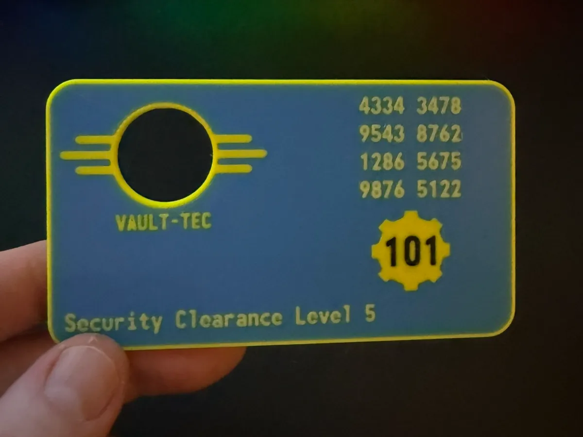 Fallout Keycard (Vaults 101, 33, 76) - Free 3D Print Model - MakerWorld