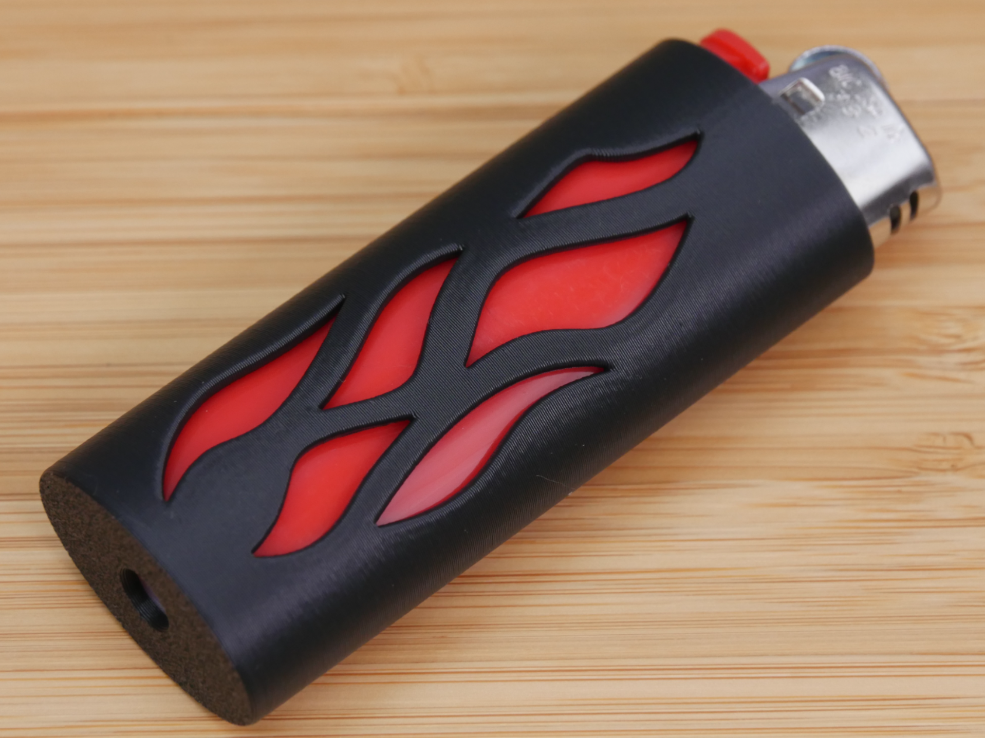 Flame Cutout Grip Click Slim Bic Lighter Sleeve