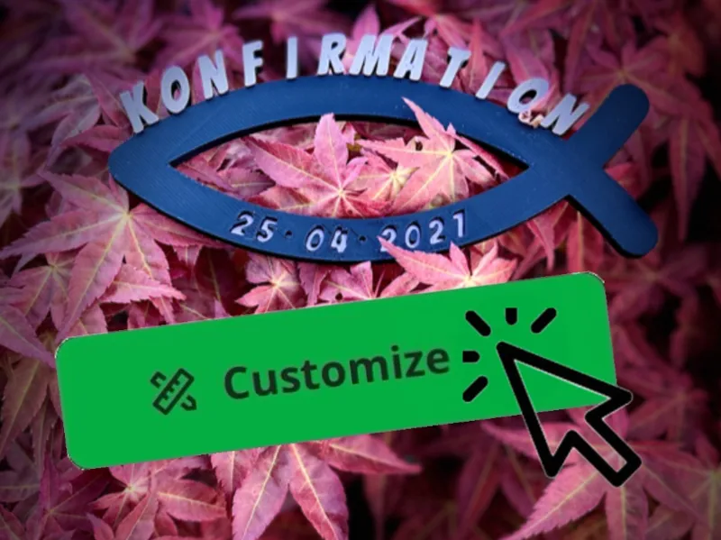 Konfirmation Kommunion Fisch Custom Name 26 FONTS
