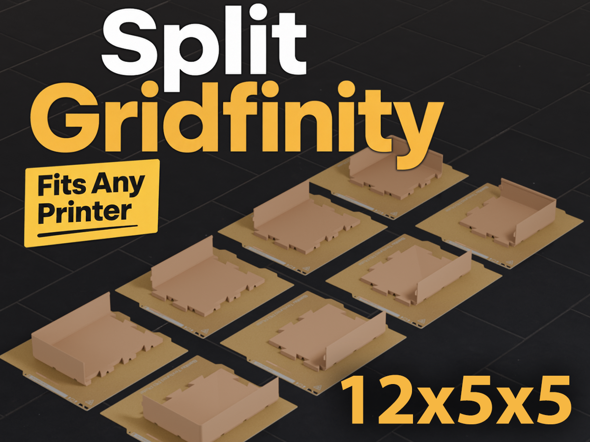 Gridfinity 12x5 Bin 5U A1 Mini Dovetail Split Fit