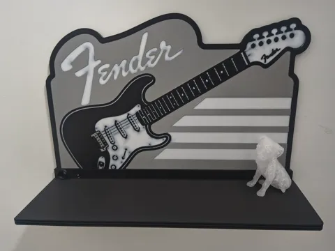 Estante o repisa: Fender Stratocaster Guitar Wall Shelf — referencia de MakerWorld