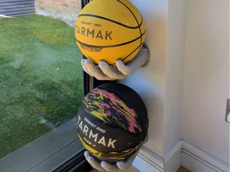 Ball Wall Holder Mount - Low Poly Hand -Basketball