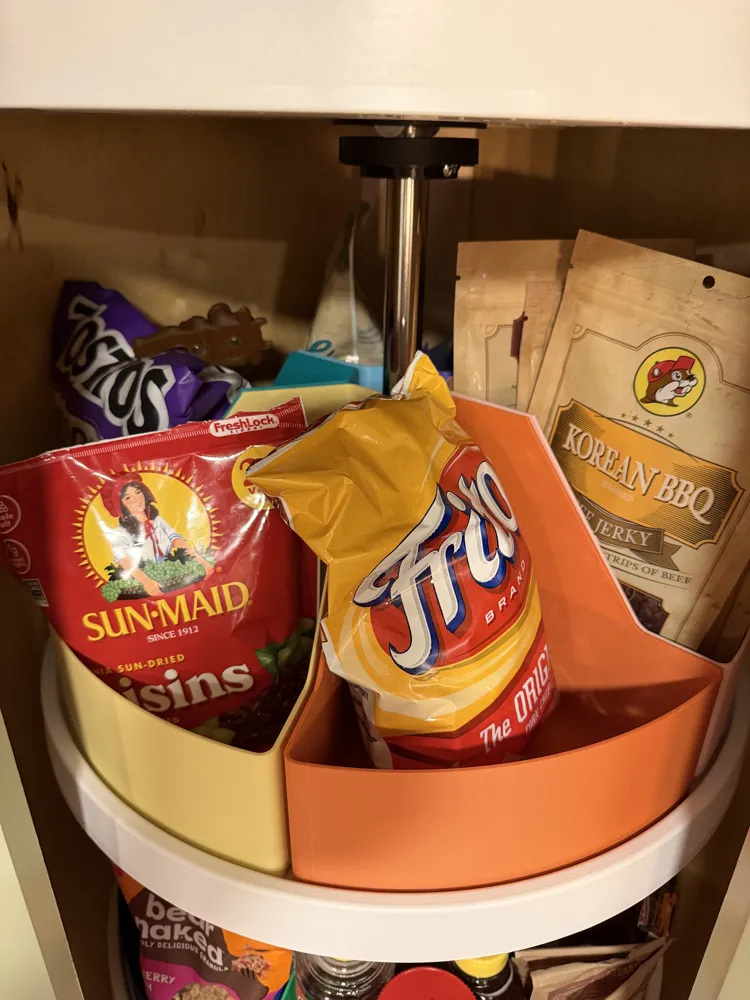 Container For Cabinet Lazy Susan Wedge Bins – Fits a 12