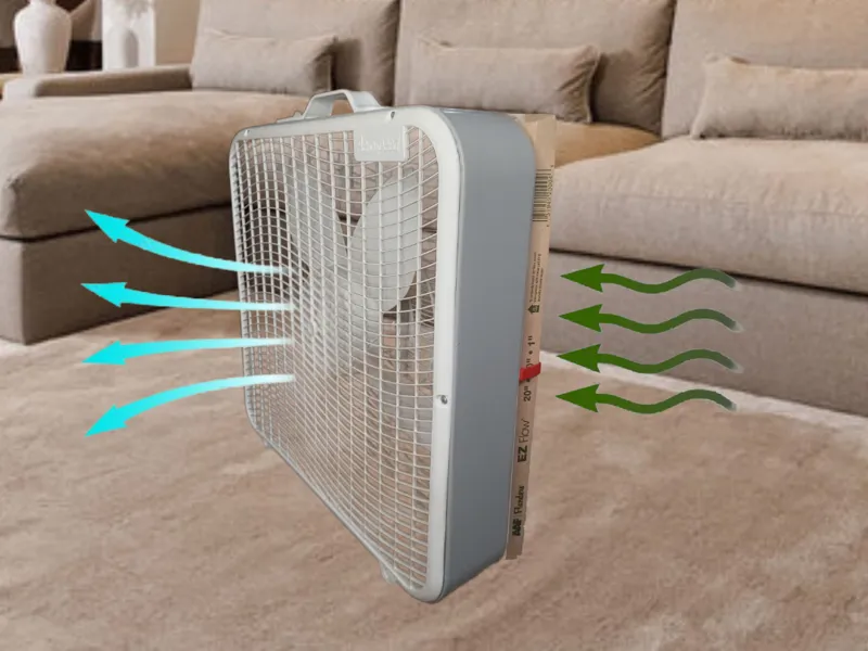 Box Fan Filter Attachment