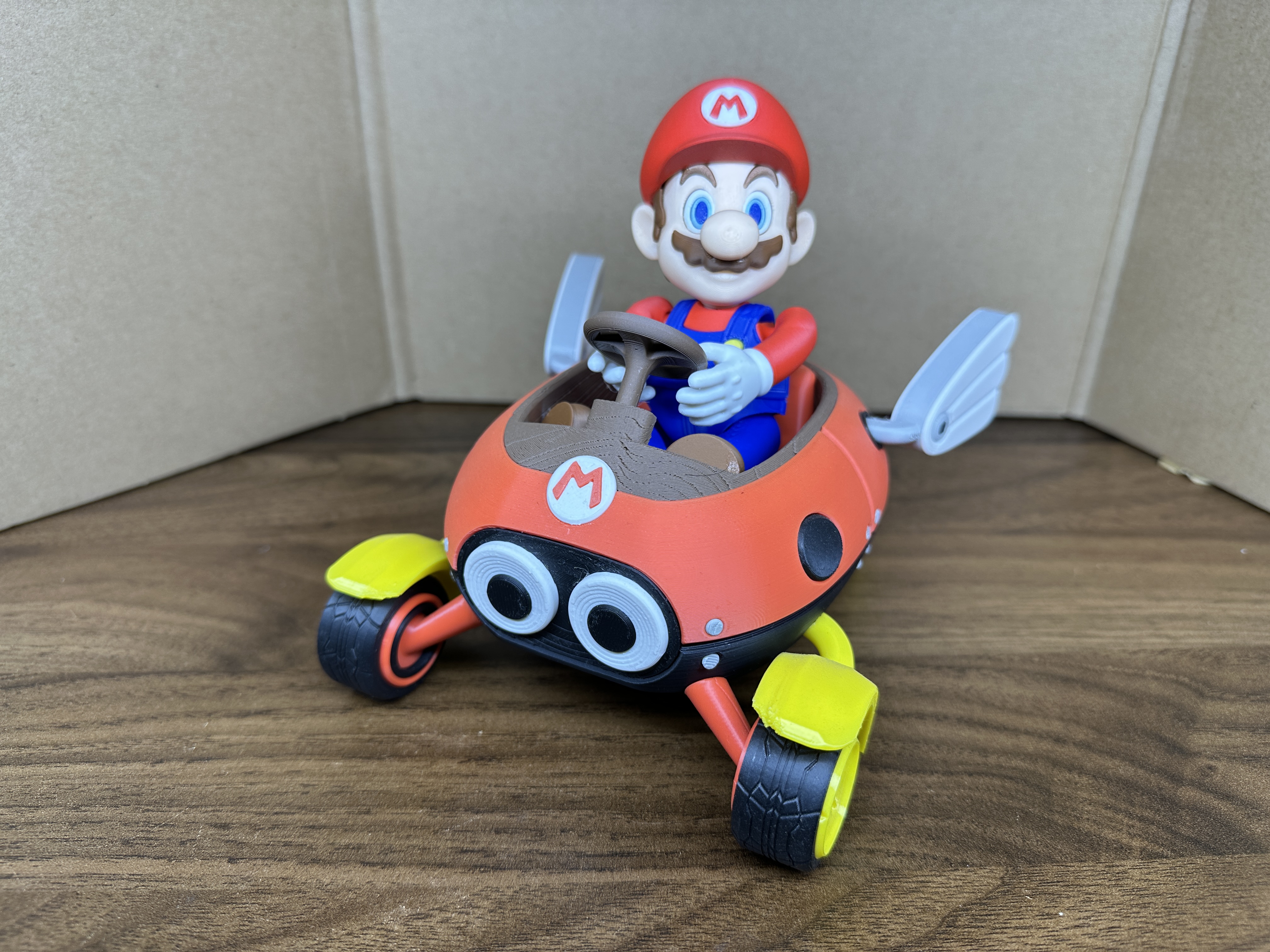 3Dプリント マリオカート8てんとう虫ルイージカート多色組み立てAMS