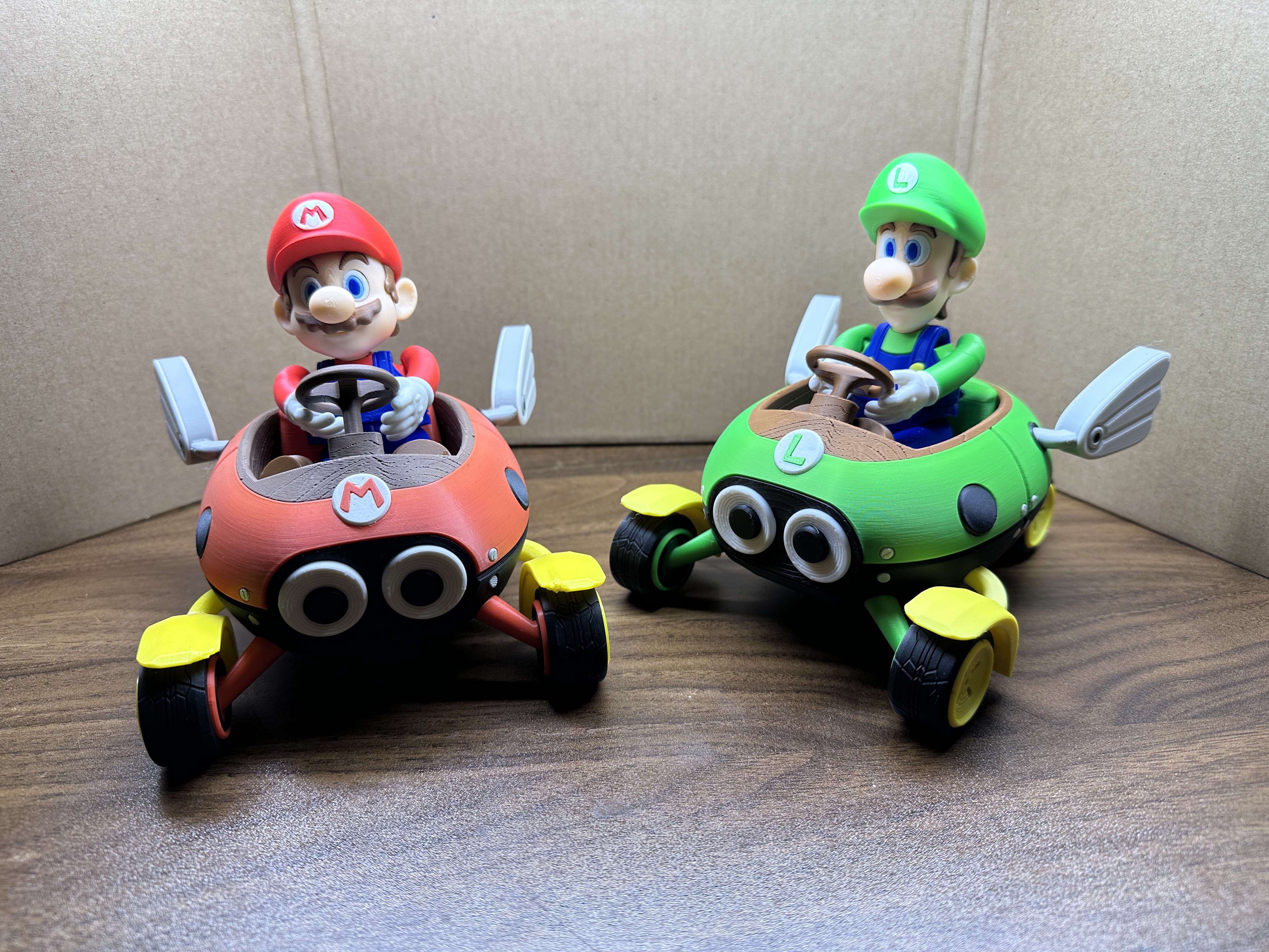 3Dプリント マリオカート8てんとう虫ルイージカート多色組み立てAMS