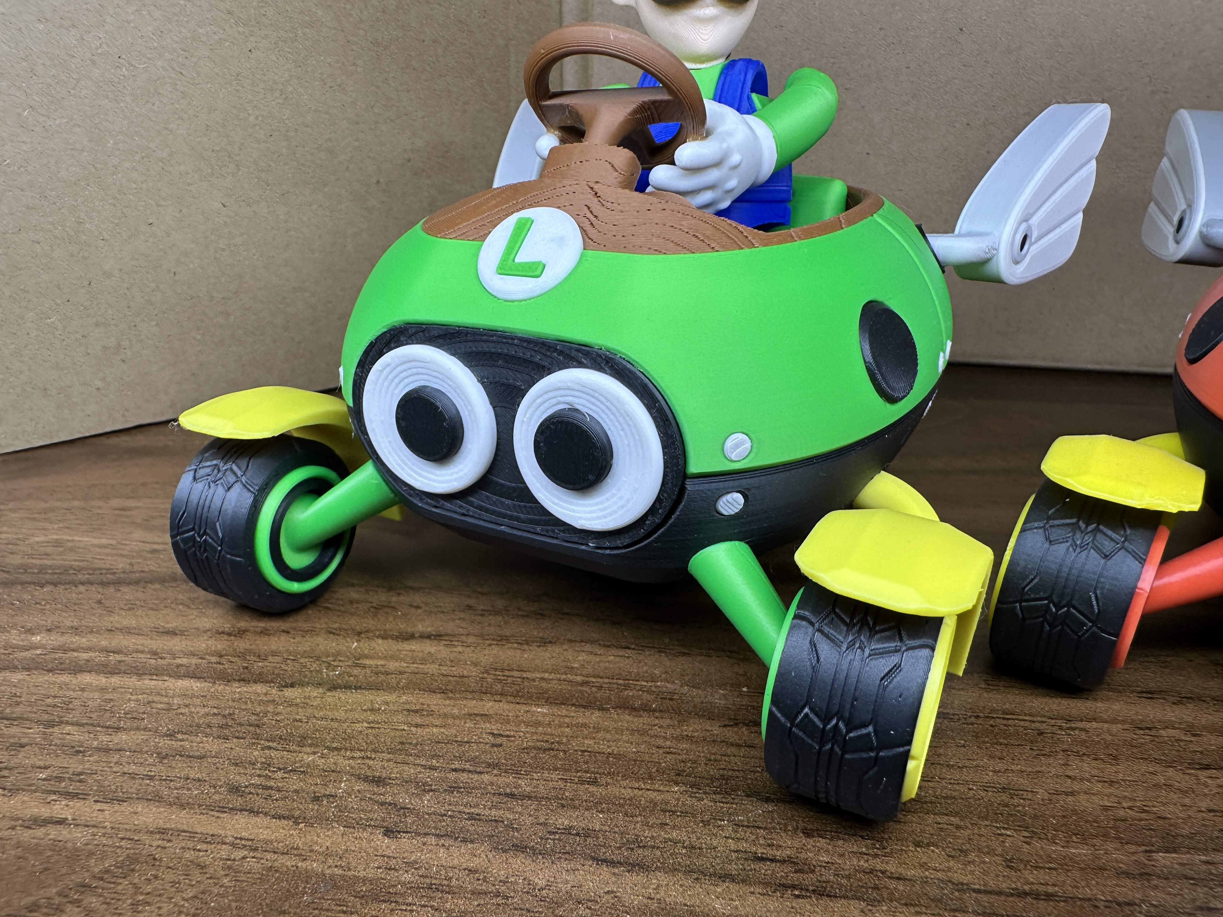 3Dプリント マリオカート8てんとう虫ルイージカート多色組み立てAMS