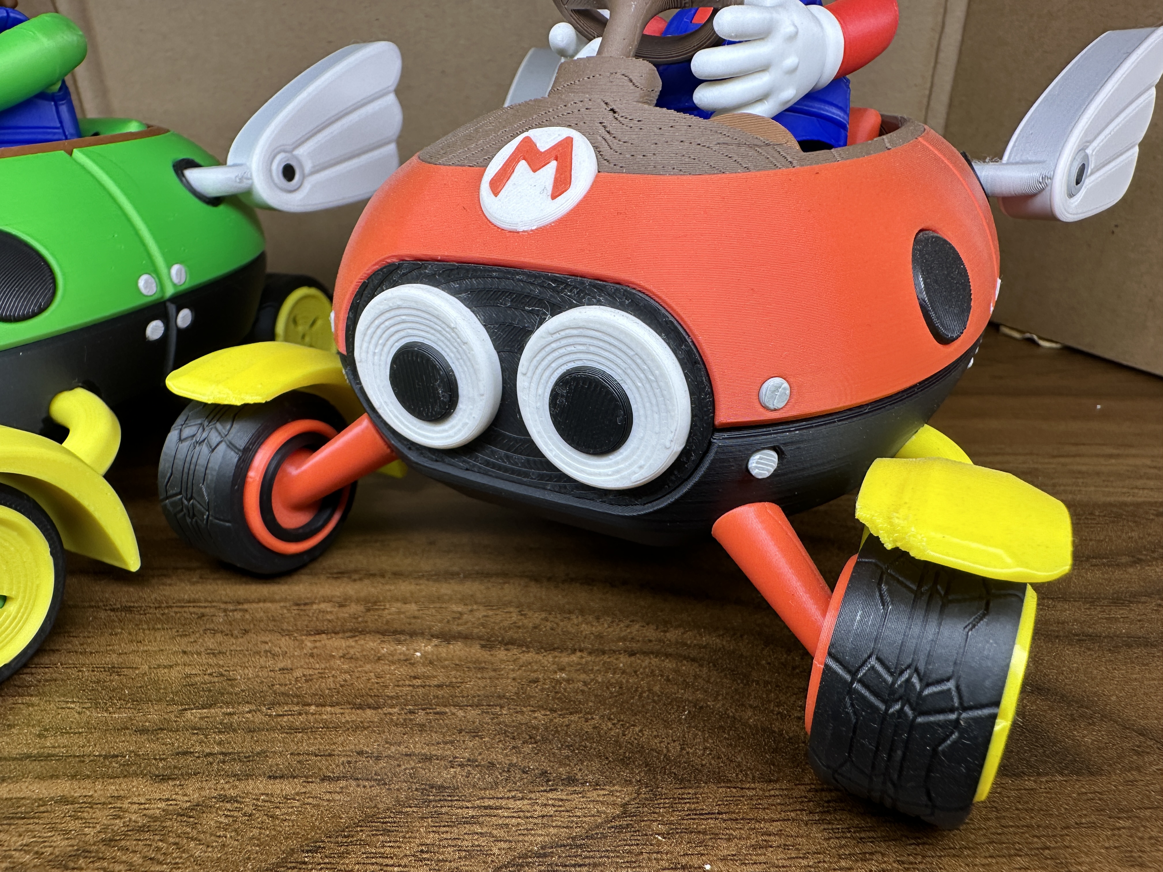 3Dプリント マリオカート8てんとう虫ルイージカート多色組み立てAMS