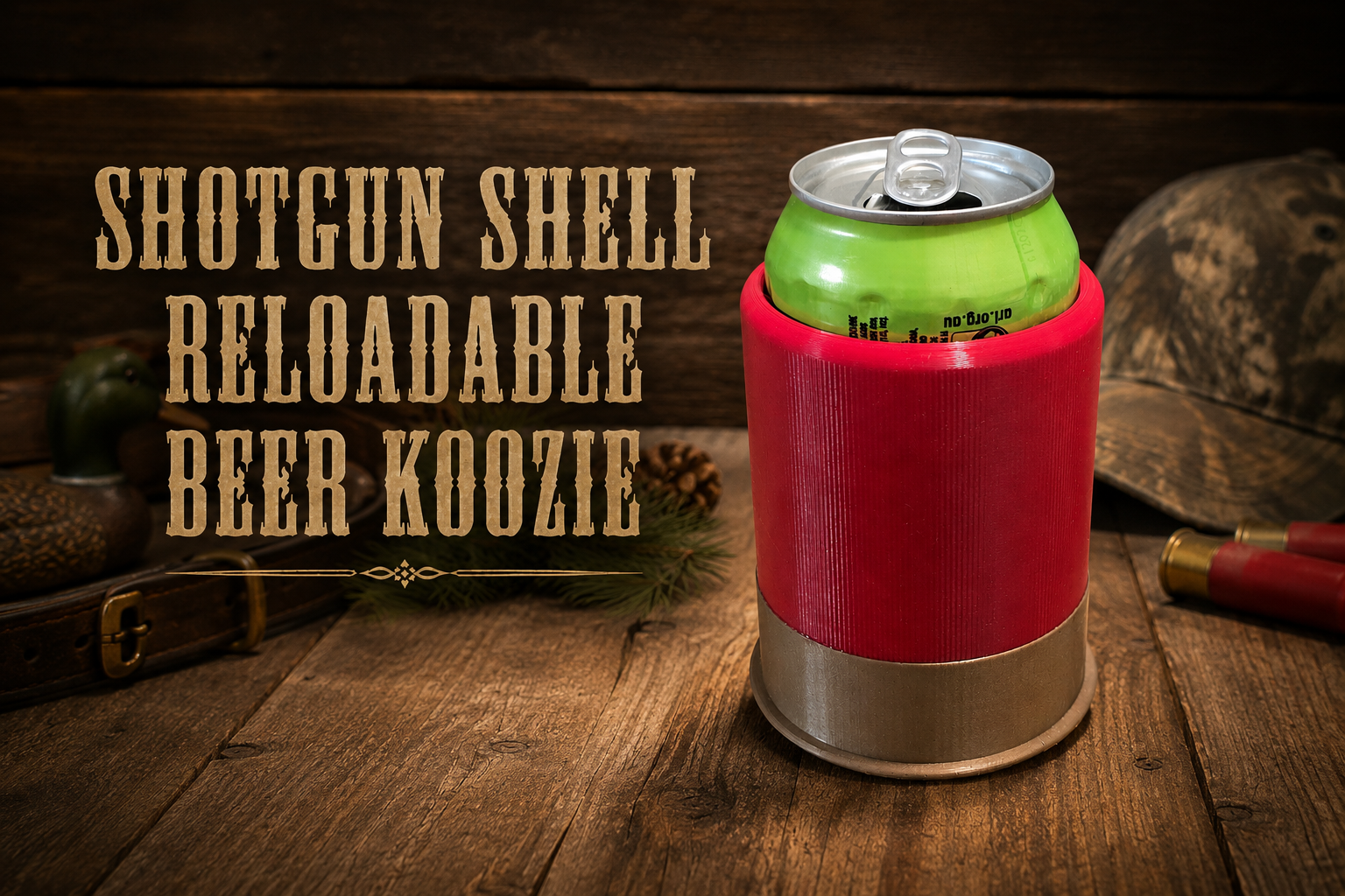 Reloadable Beer Koozie - Shotgun Shell - Free 3D Print Model