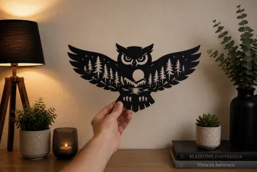 Cuadro decorativo en 3D: Owl Forest – Wall Art — vista de referencia 2