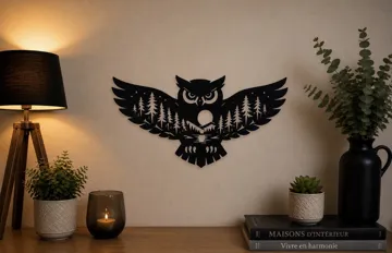 Cuadro decorativo en 3D: Owl Forest – Wall Art — vista de referencia 3