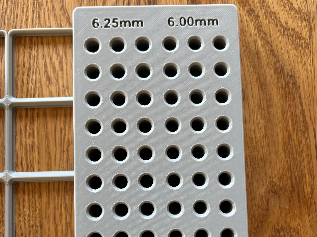 Bac Gridfinity pour mèches 6 et 6,25 mm