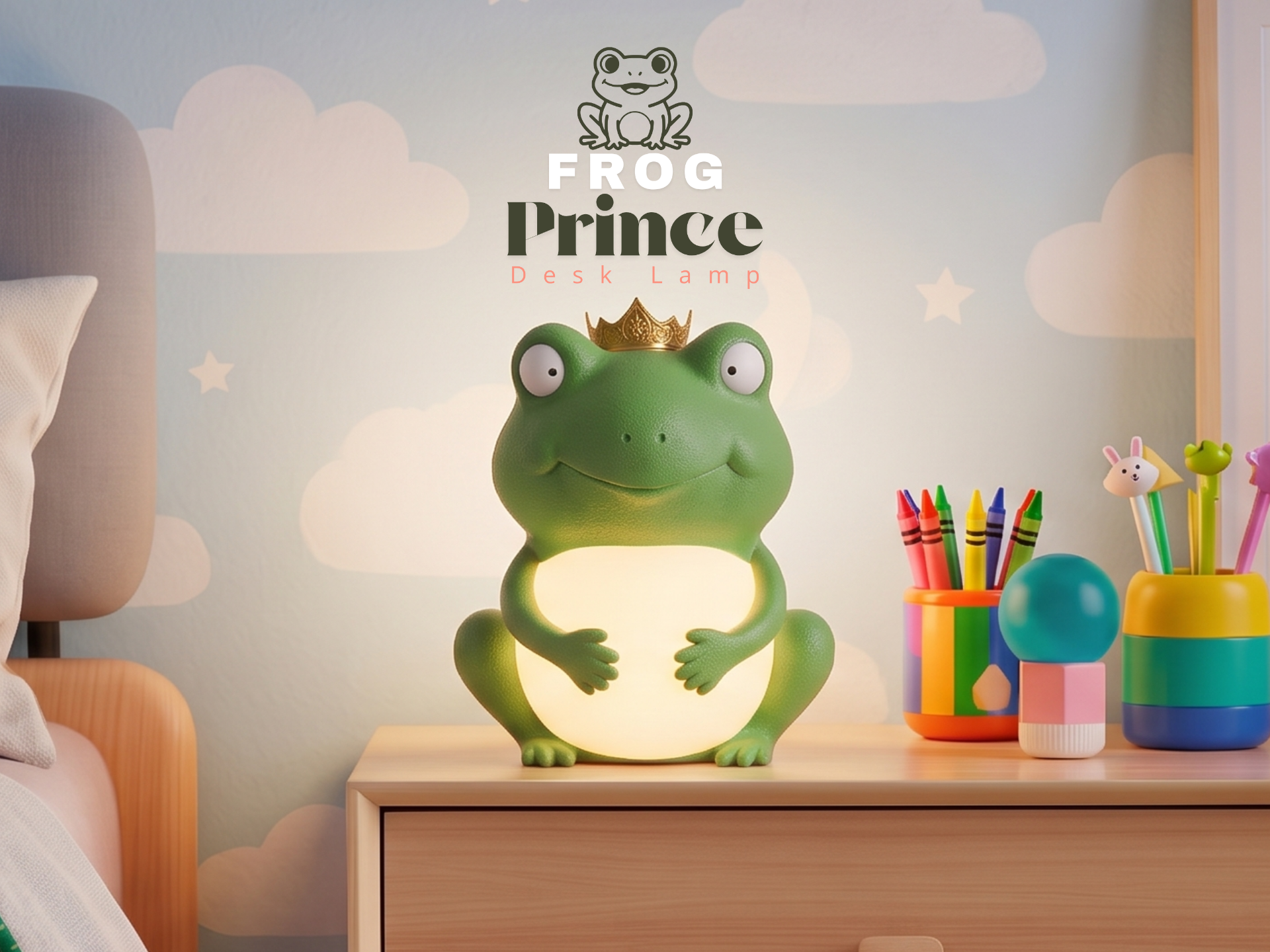 Frog Prince Desk Lamp - 3D printed Decor, in stock in India