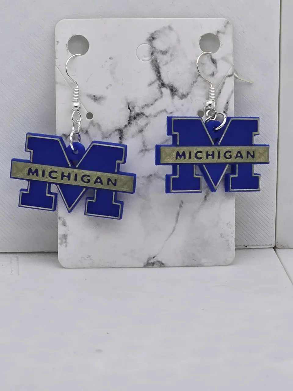Michigan University Wolverine Earrings view 3