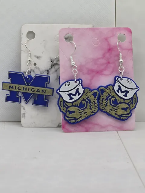 Michigan University Wolverine Earrings