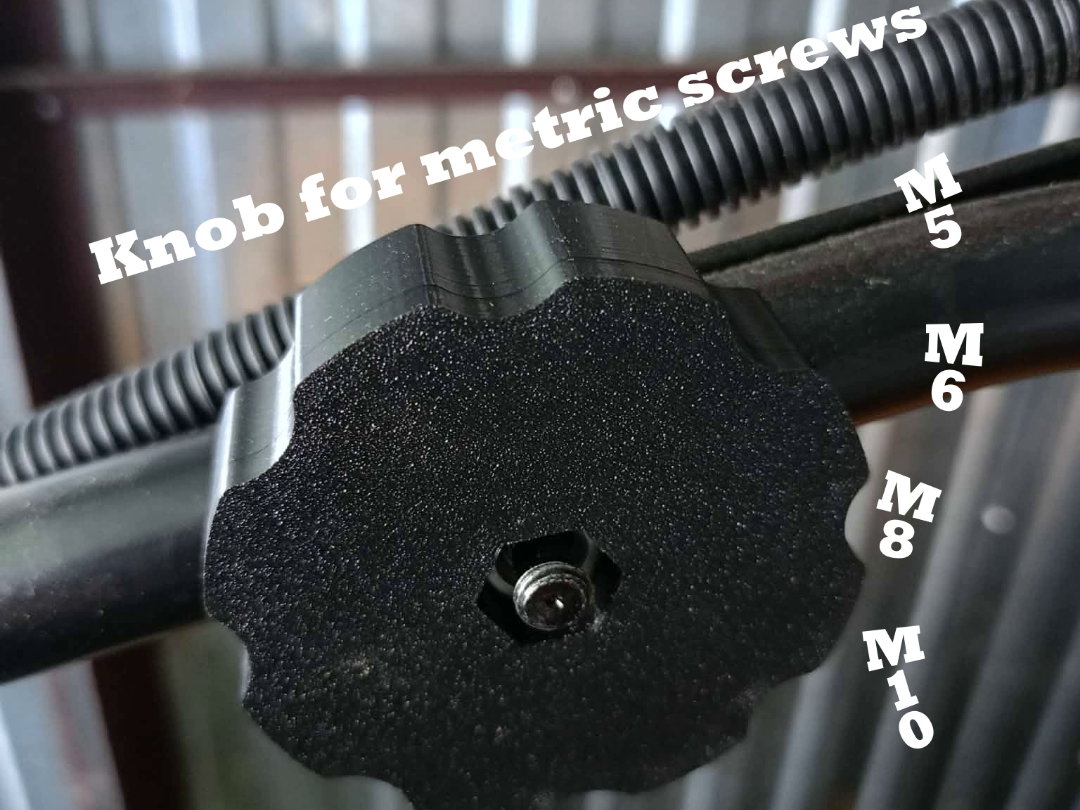 Knob for metric screws