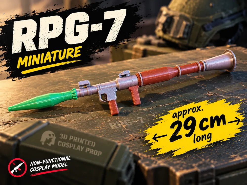 フルスクラッチ RPG-7 ロケットランチャー 3Dプリンター 成形 Ｋ 3Dプリント RPG 7 - 無料3Dモデル -MakerWorld
